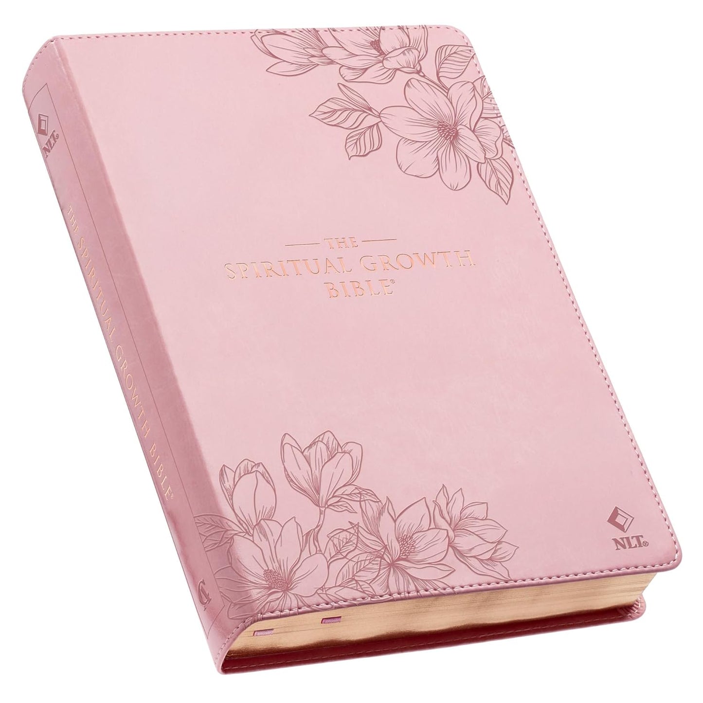 The Spiritual Growth Bible - NLT Study Bible in Pink Floral Design