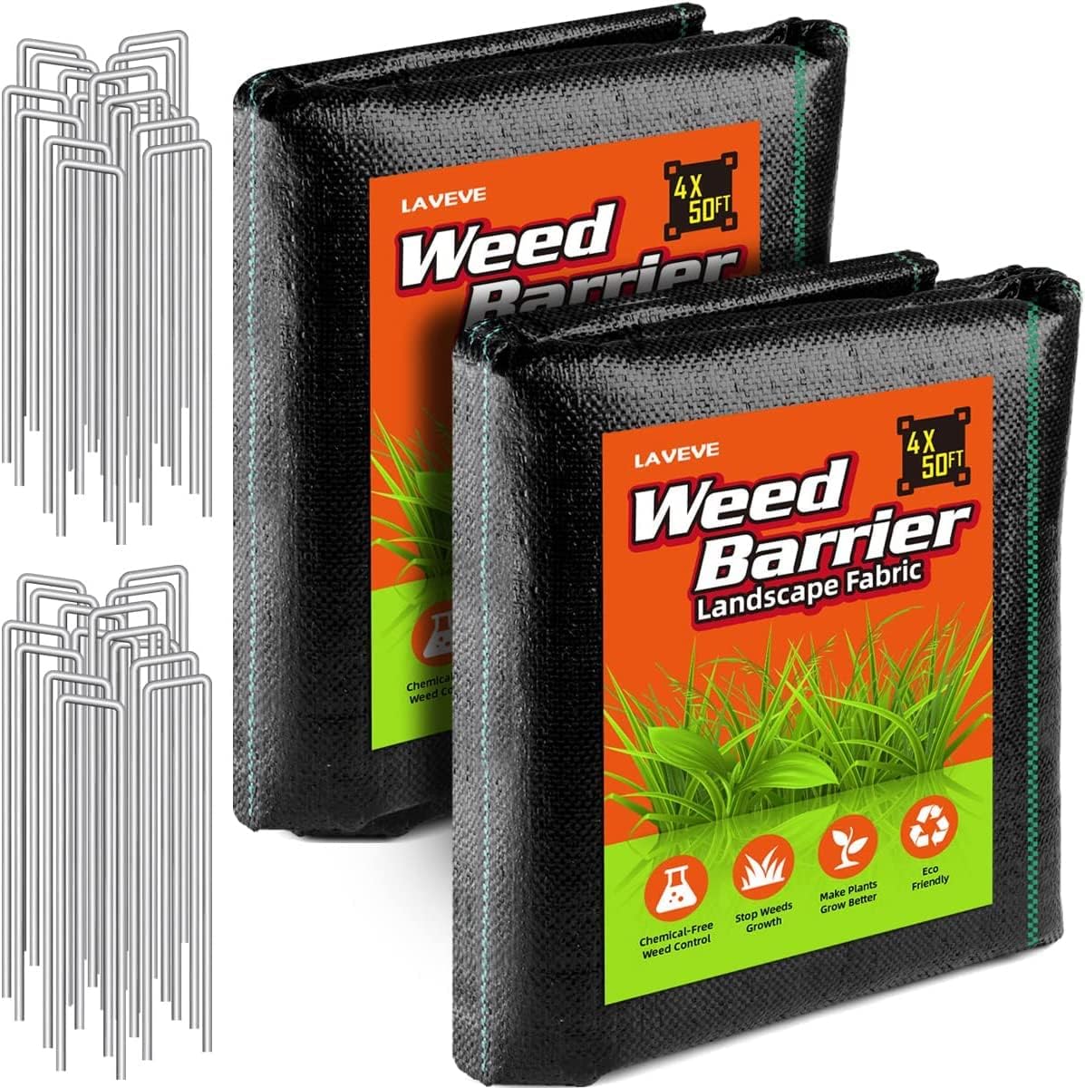 LAVEVE 4FT x 100FT Weed Barrier Fabric for Effective Gardening