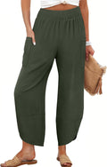 Womens Wide Leg Palazzo Capri Pants High Waisted - Lightweight Summer