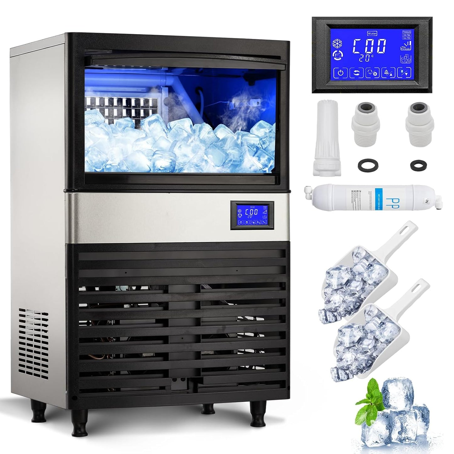 Commercial Ice Maker Machine Producing 110LBS of Ice Daily