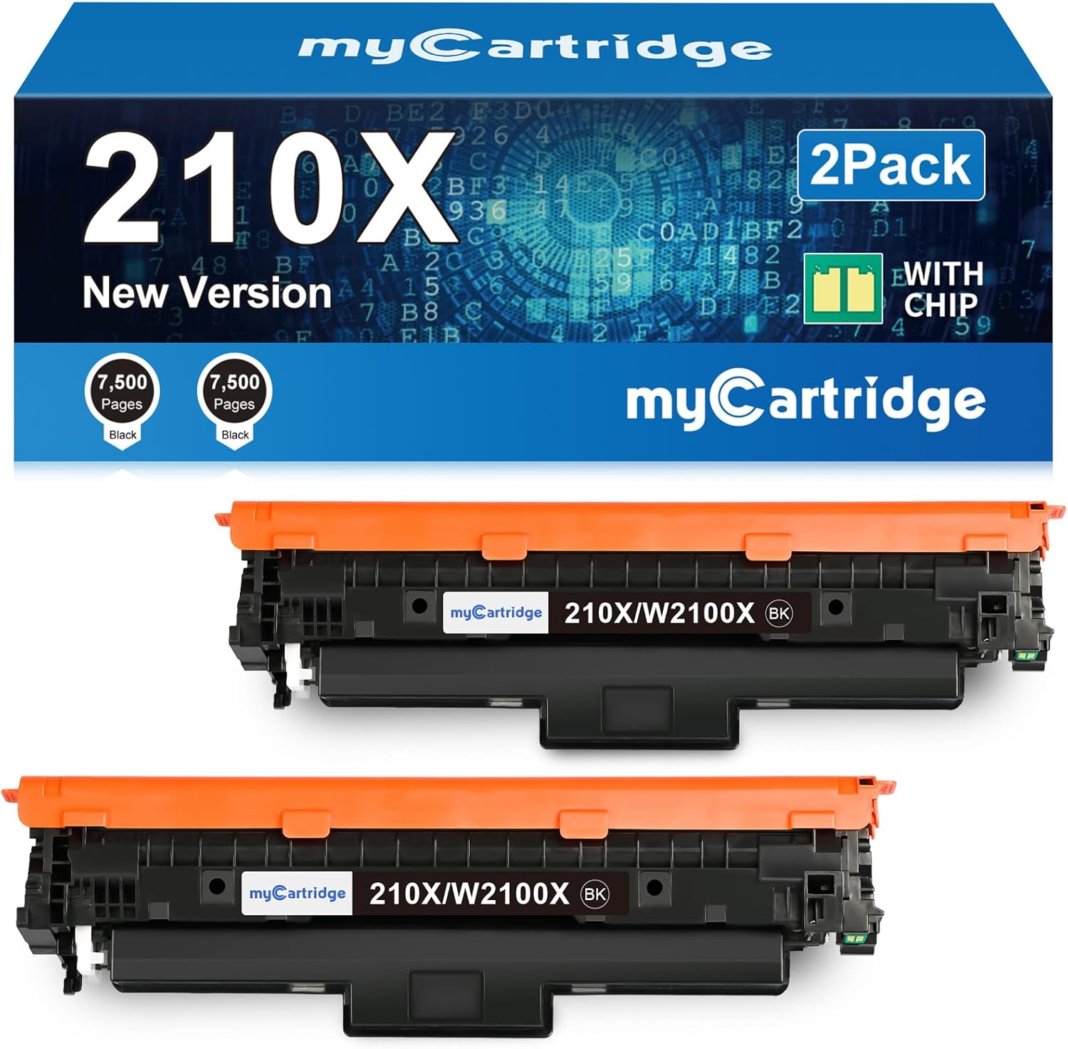 210X Black Toner Cartridge 2 Pack High Yield for HP Printers