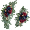 Artificial Navy Blue Wedding Arch Flower Swags Set of 2 - Burgundy