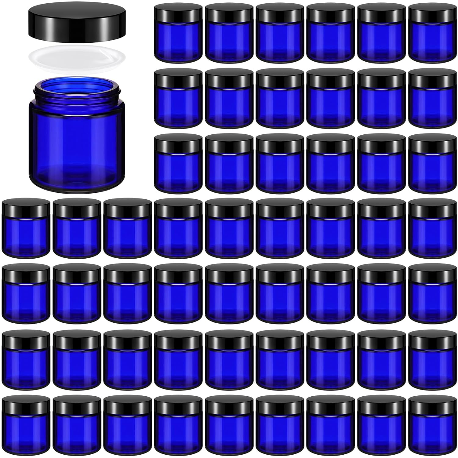 48 Pcs 4 oz Glass Jars with Lids for Cosmetics and More