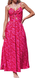 CUPSHE Women's Maxi Dress Floral Print Twisted V Neck - Summer Midi