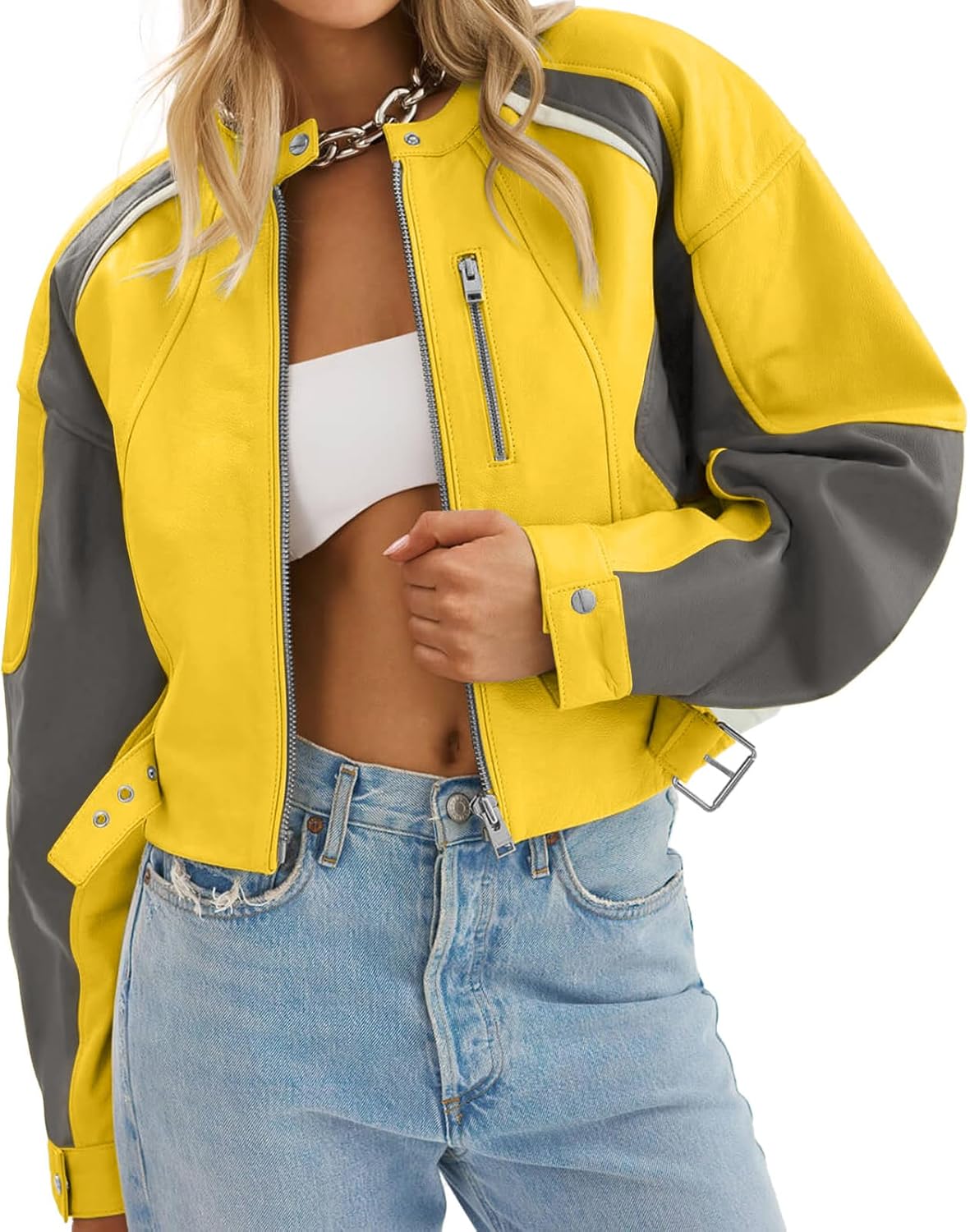 Stylish Womens Faux Leather Bomber Jackets for Fall Fashion
