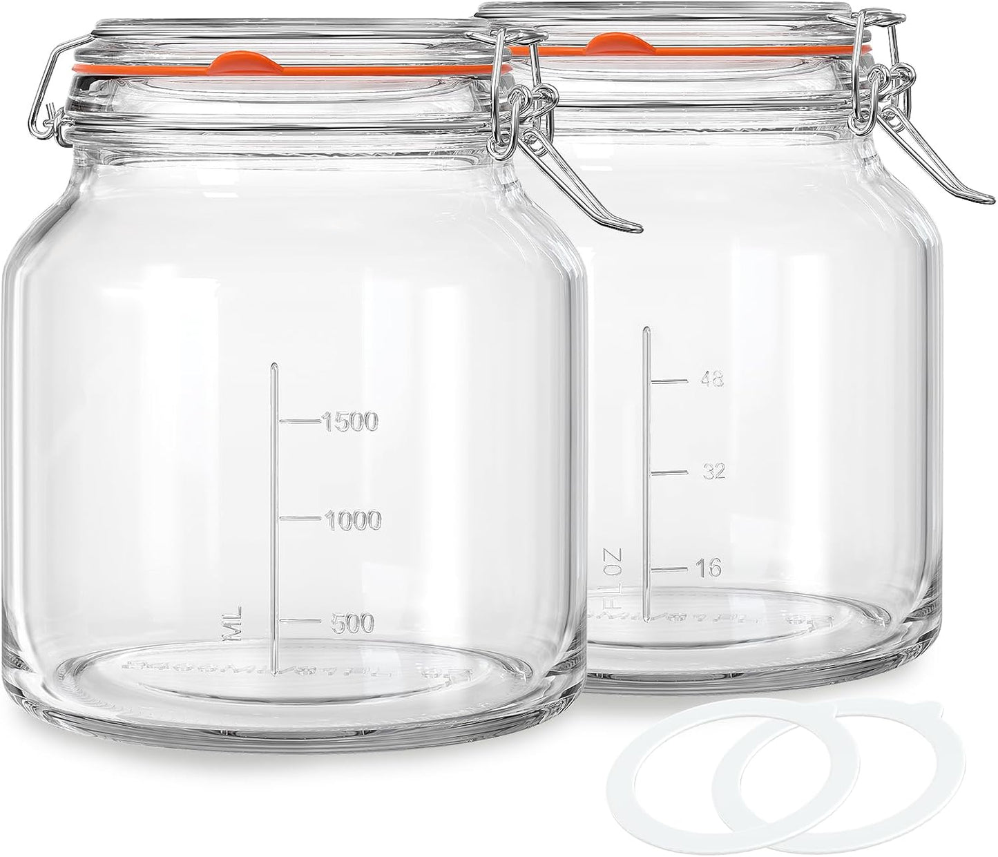 79oz Glass Jar with Lid for Food Storage and Pickling Needs
