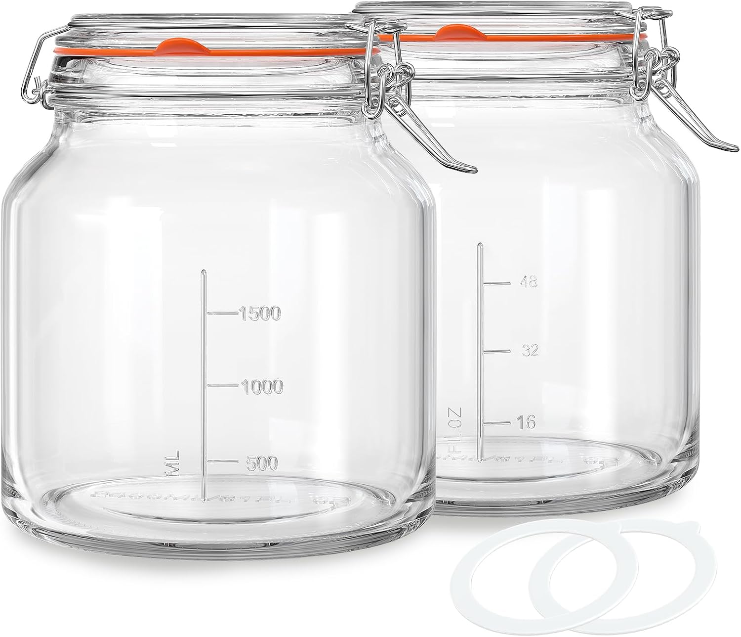 79oz Glass Jar with Lid for Food Storage and Pickling Needs