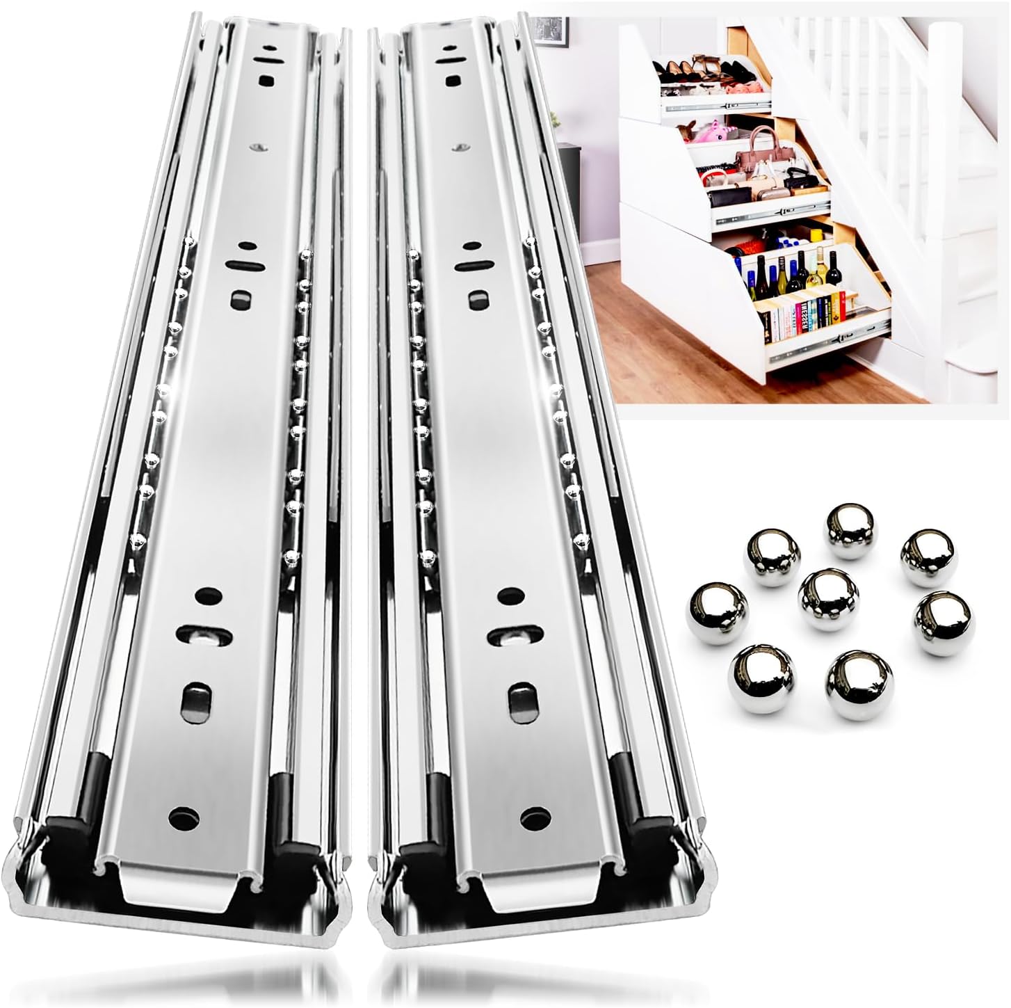 YENUO Heavy Duty Drawer Slides Full Extension 40 Inch Metal Rails