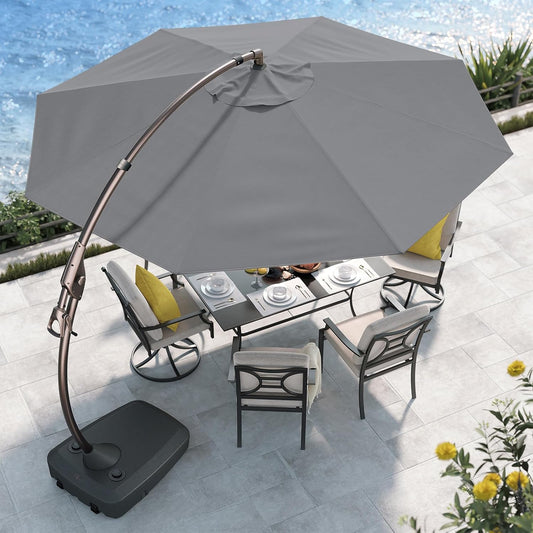 Grand Patio 12FT Outdoor Offset Umbrella for Garden and Poolside