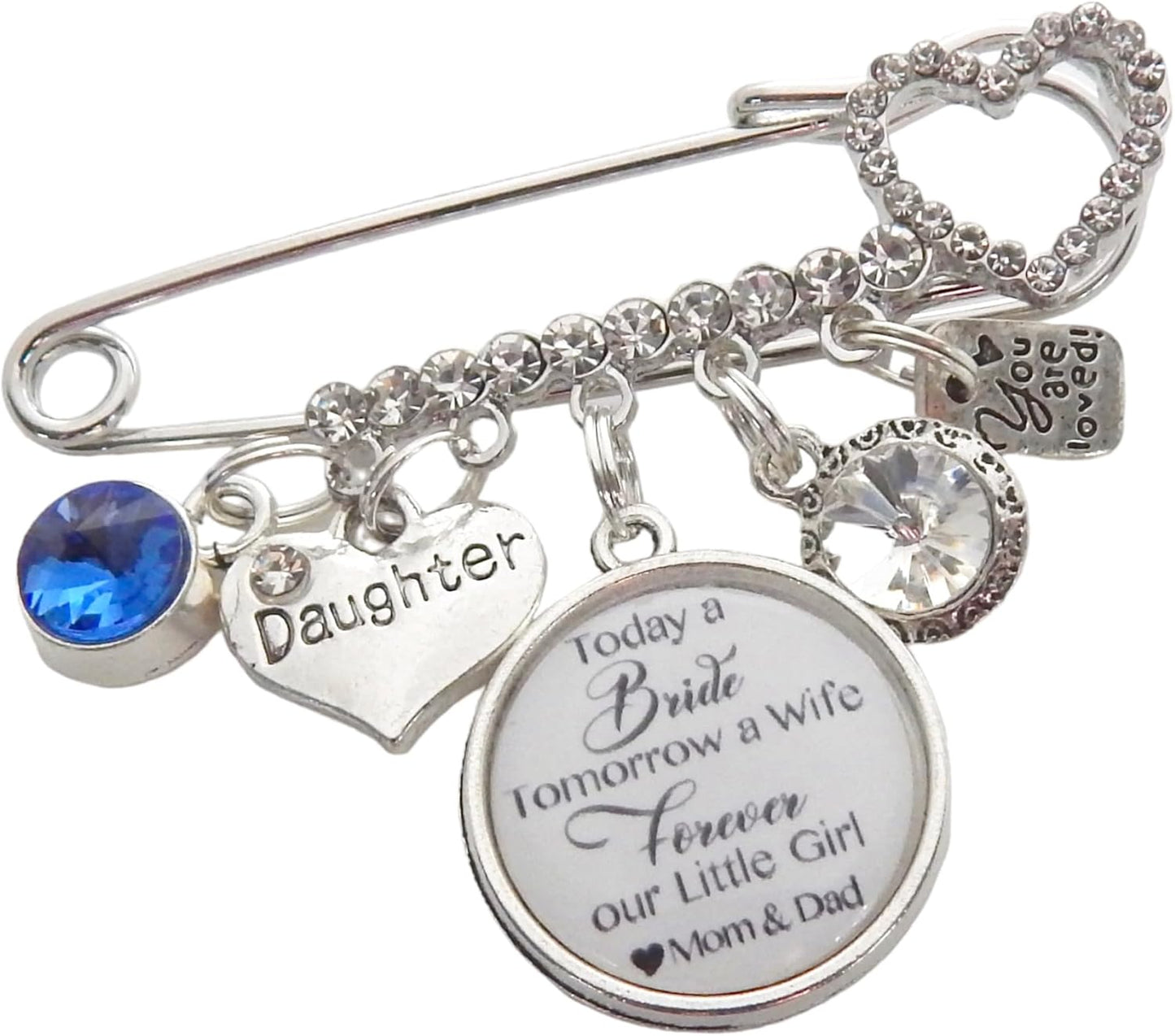 Something Blue Bridal Wedding Gift Charm Pin for Brides
