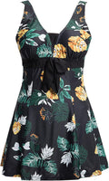 ECUPPER Womens One Piece Swimdress Tummy Control Shaping Skirted Suit
