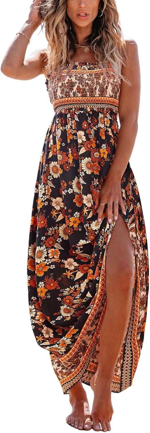 CUPSHE Women's Maxi Dress: Ditsy Floral Sleeveless Sundress