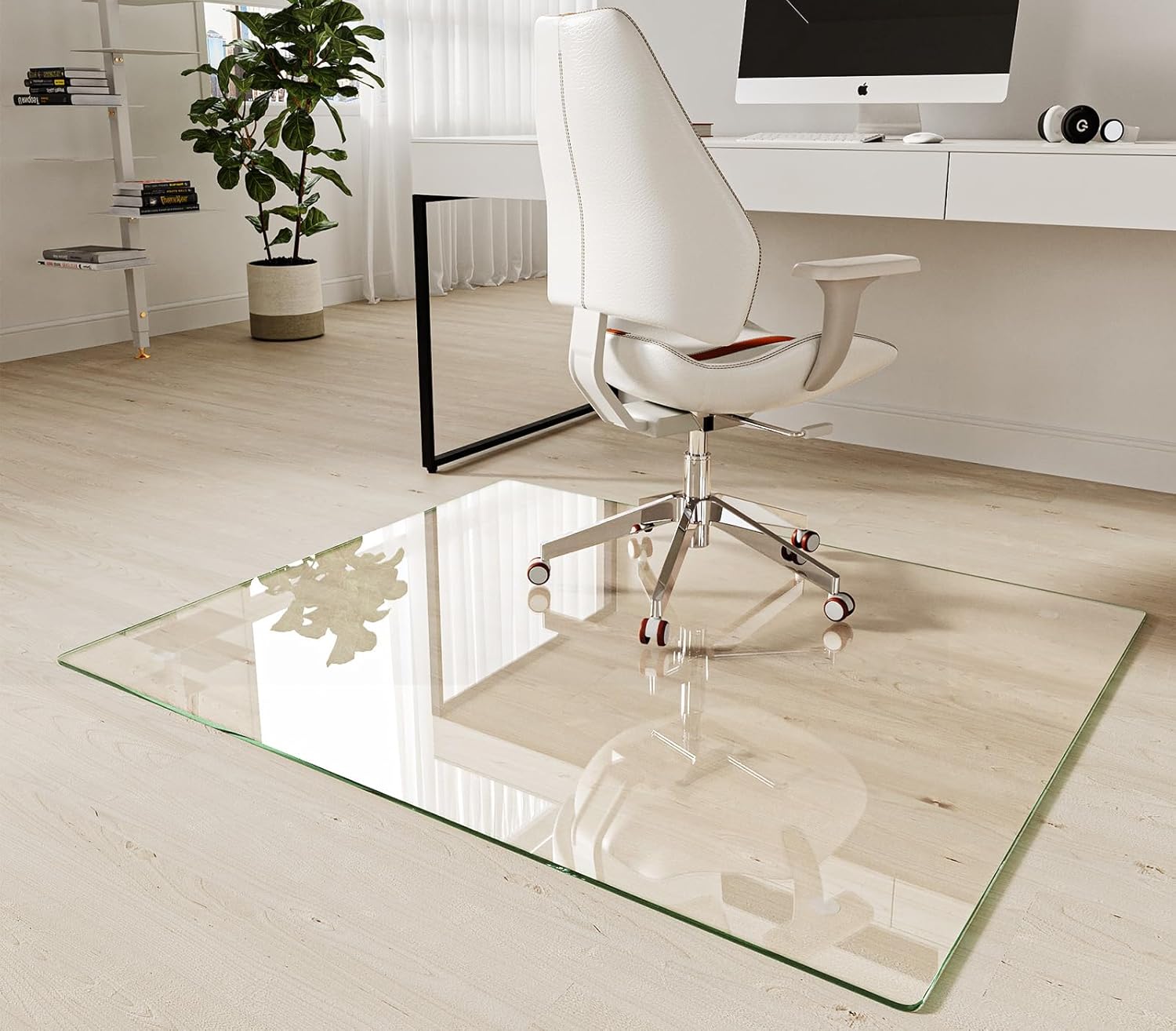 Koonmi Tempered Glass Chair Mat for Hardwood Floors & Carpet