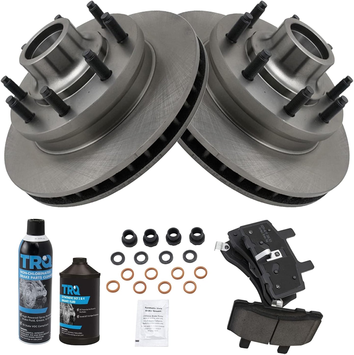 TRQ Front Brake Pad & Rotor Kit for 1994-1999 Dodge Ram 2500