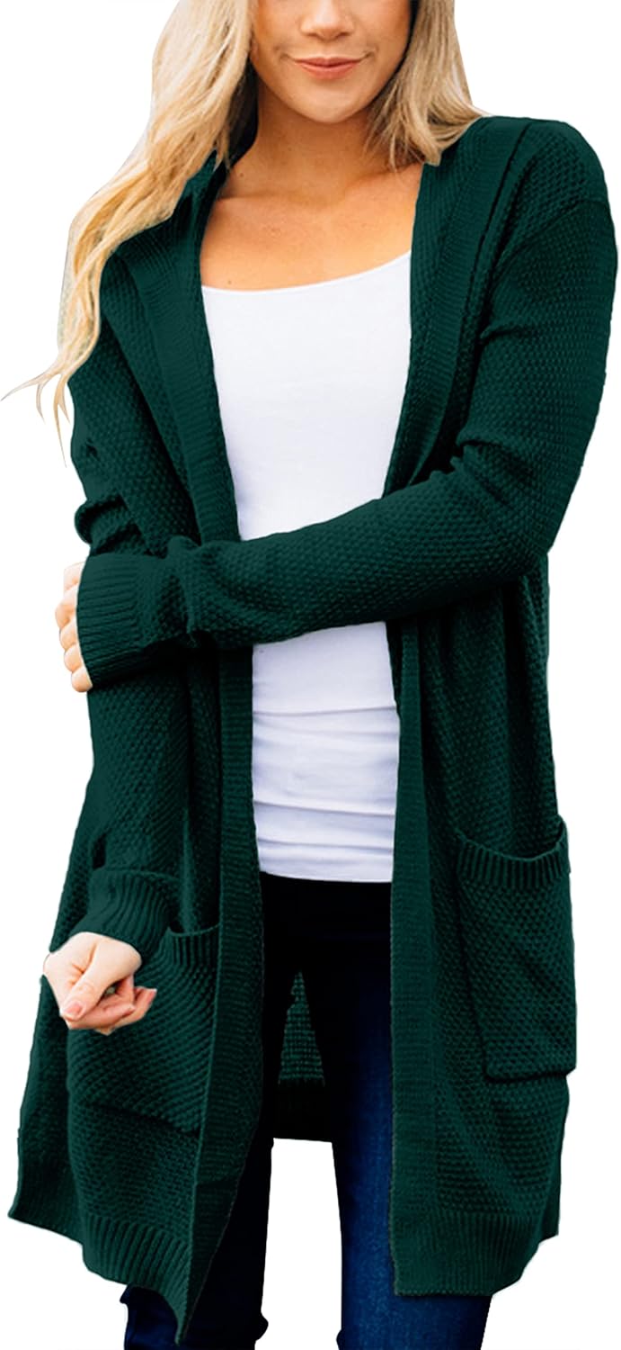 MEROKEETY Long Cardigans for Women: Cozy Hooded Sweaters