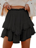 Flowy Shorts for Women Casual Boho Ruffle Tiered Skorts (Style 1YSG)