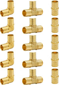 1 in PEX Fittings 15-Pack Assortment - Durable Lead Free Brass