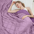 Purple Weighted Blanket for Adults 15lbs 48x72 - Calming Sleep Throw