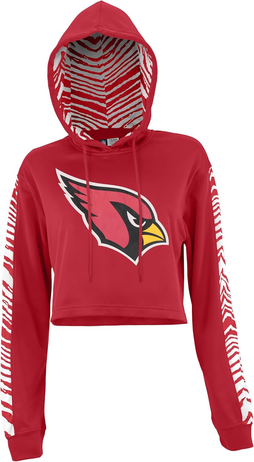 Zubaz NFL Women's Zebra Team Logo Crop Top Hoodie Review