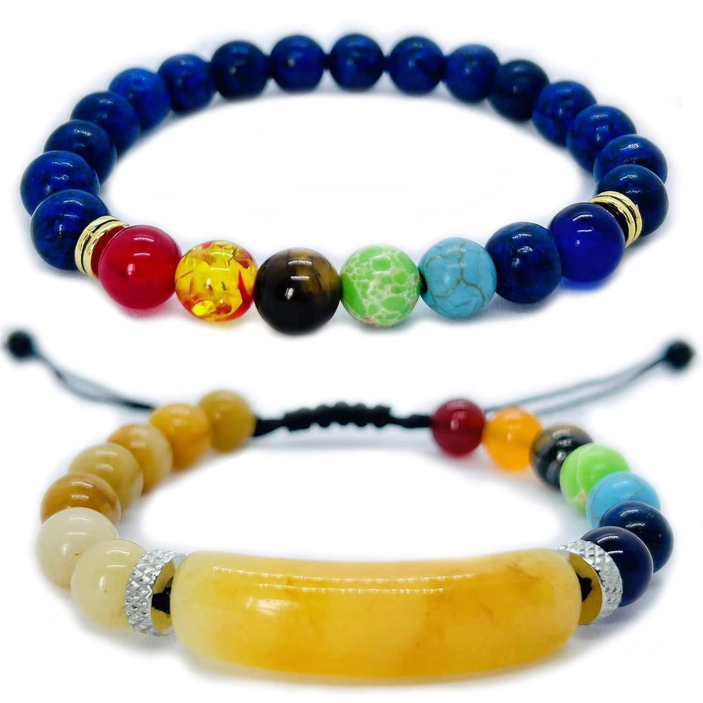 Good Luck Energy Bracelet Set with Yellow Jade