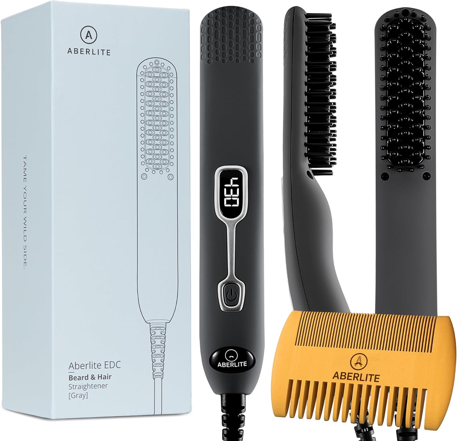 Aberlite EDC Beard Straightener Brush for Effortless Grooming