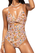 One Piece Swimsuit for Women Twist Front Cutout - Flattering Fit Can