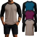 Men's 3/4 Sleeve Baseball T Shirts Cotton Crew Neck - Comfortable dry