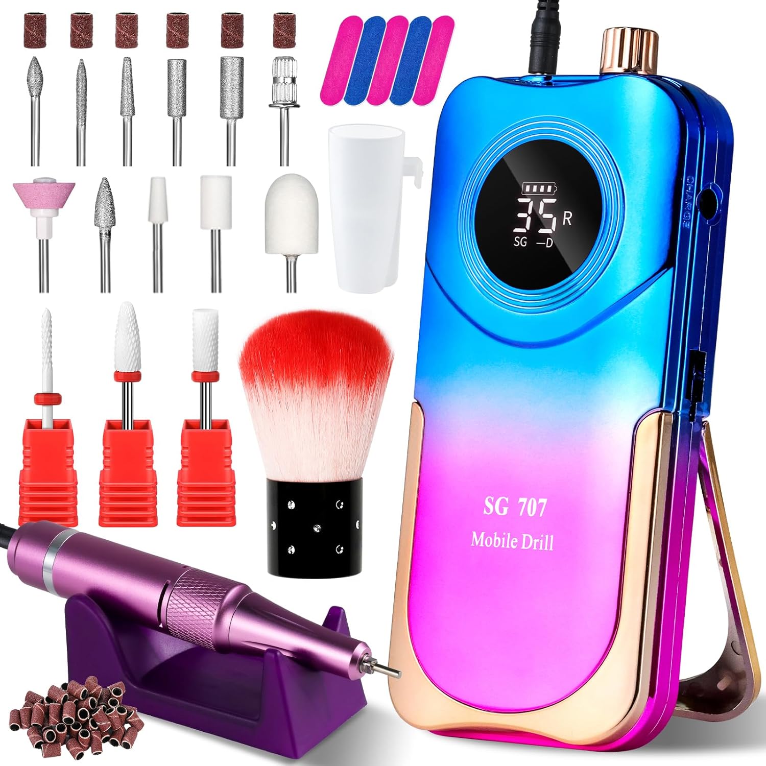 Professional Electric Nail Drill Kit for Acrylic Gel Nails
