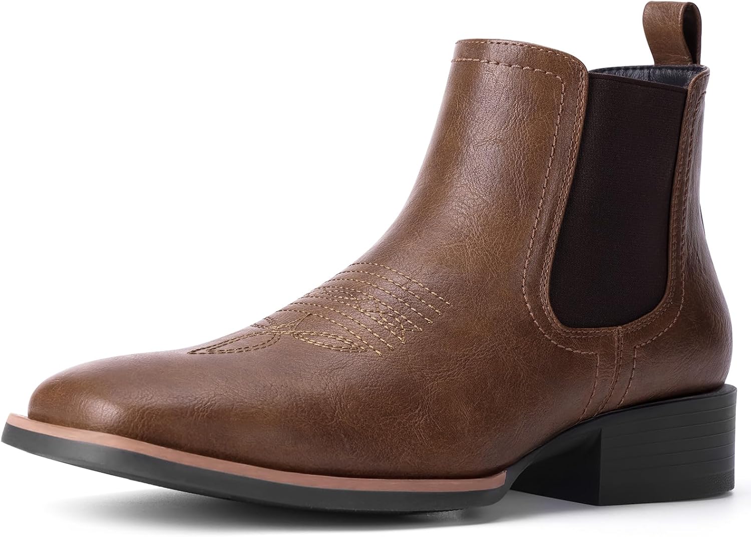 Stylish Western Cowboy Boots for Men - Square Toe Chelsea Design
