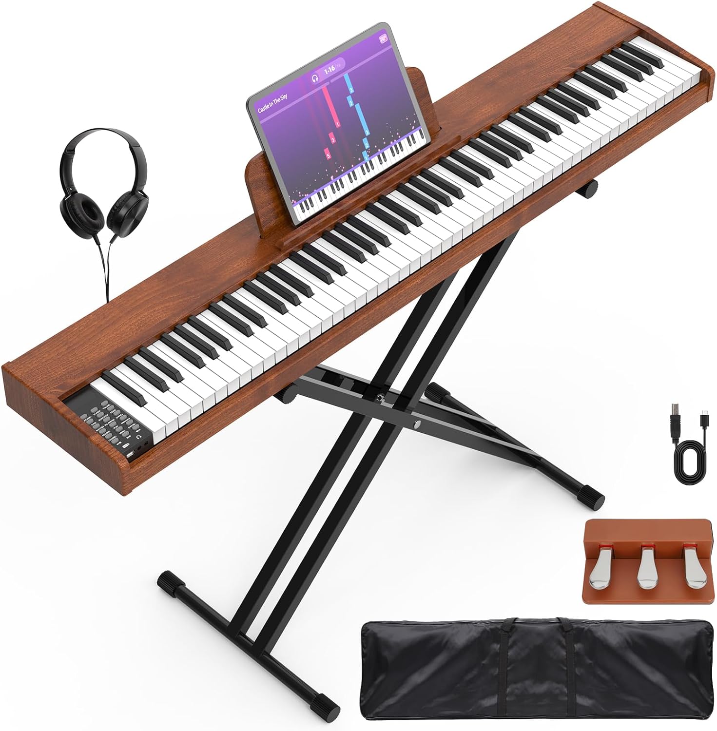88 Key Digital Piano Keyboard with Weighted Action & Accessories