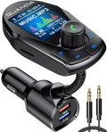 Bluetooth FM Transmitter for Car with 1.8in Color Display - Hands-Free