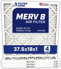 Filter King 37.5x18x1 Air Filter 4-Pack - MERV 8 Pleated Filters
