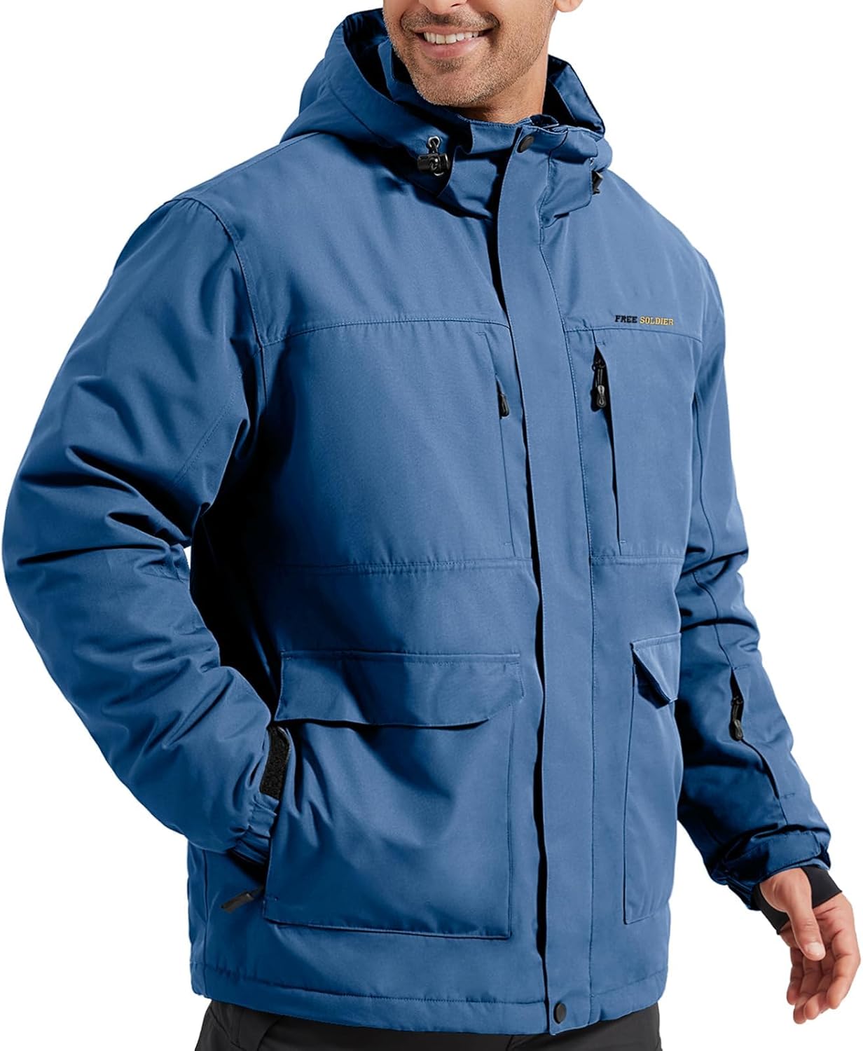 FREE SOLDIER Men's Waterproof Ski Jacket for Winter Adventures