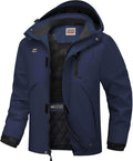 Men's Waterproof Ski Jacket with Hood - Warm Windproof Winter Coat