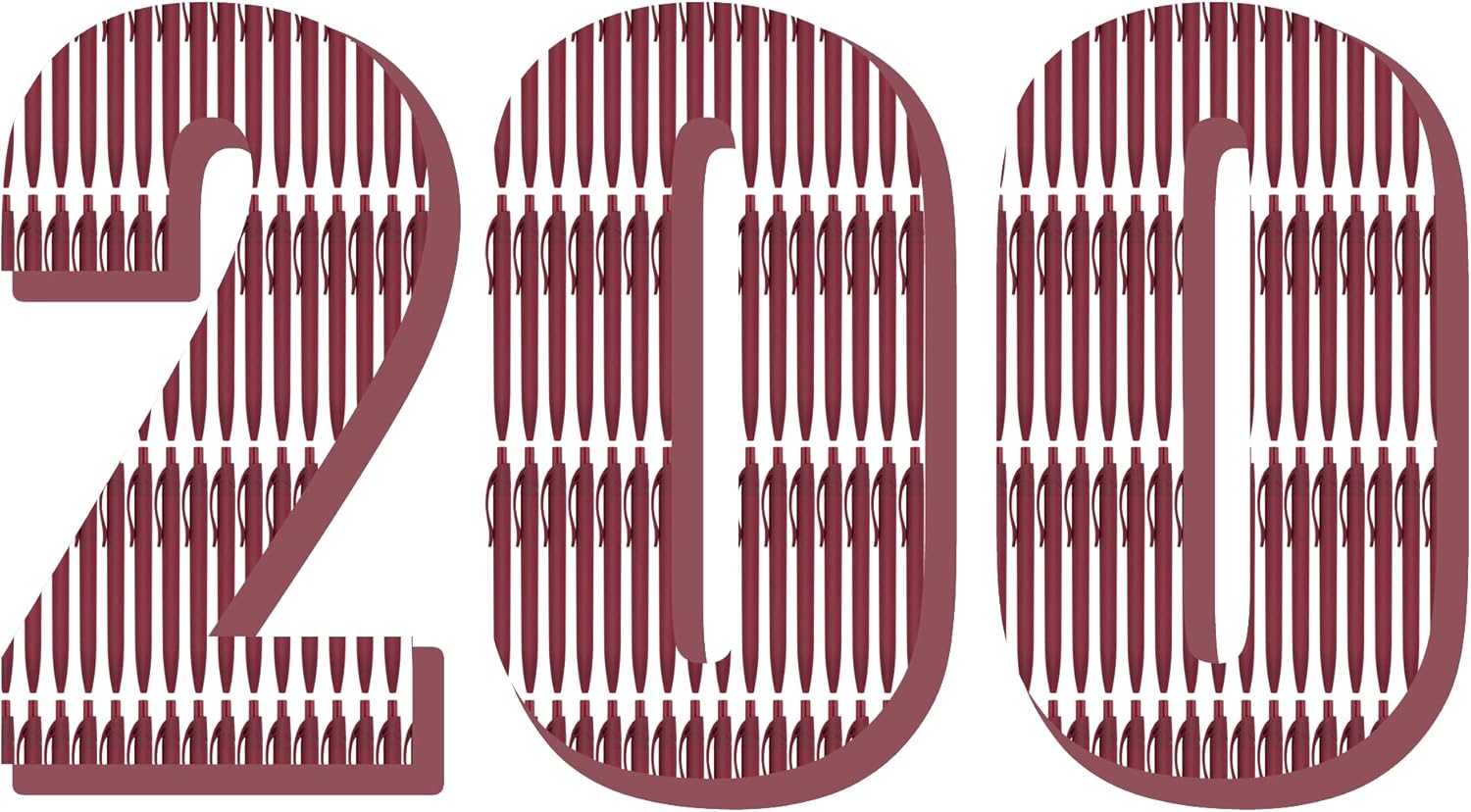 Deegtran 200 Pack Burgundy Red Barrel Click Pens for Smooth Writing