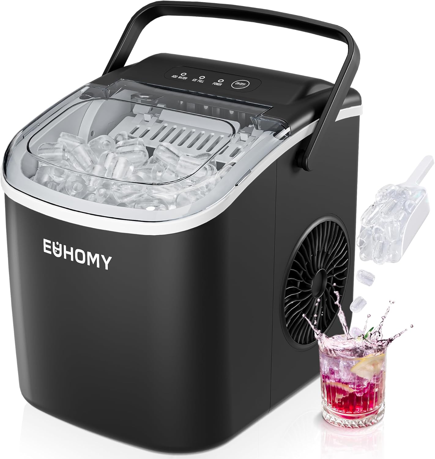 EUHOMY Countertop Ice Maker: Fast, Portable, and Quiet