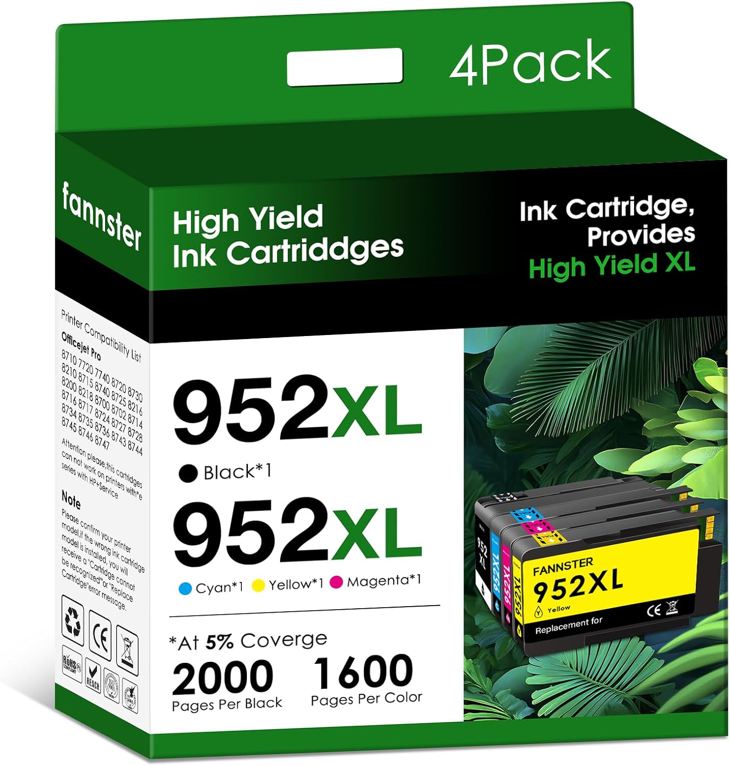 High-Quality 952XL Ink Cartridges Combo Pack for HP Printers