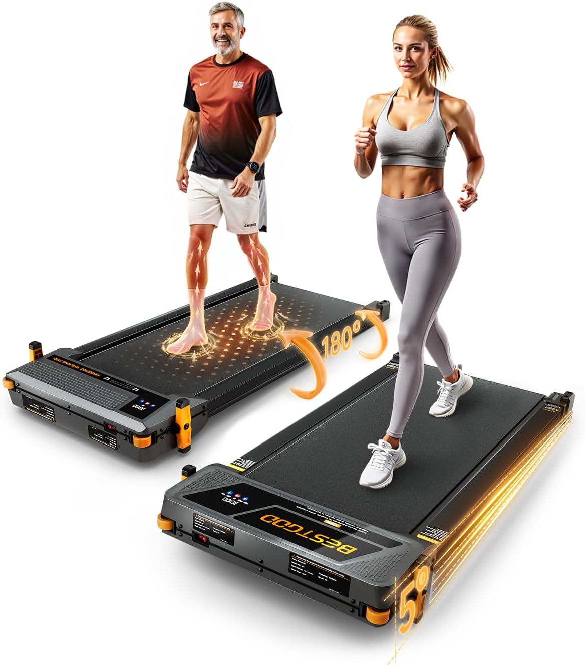 Compact 2.5HP Under Desk Treadmill - 330lbs Capacity