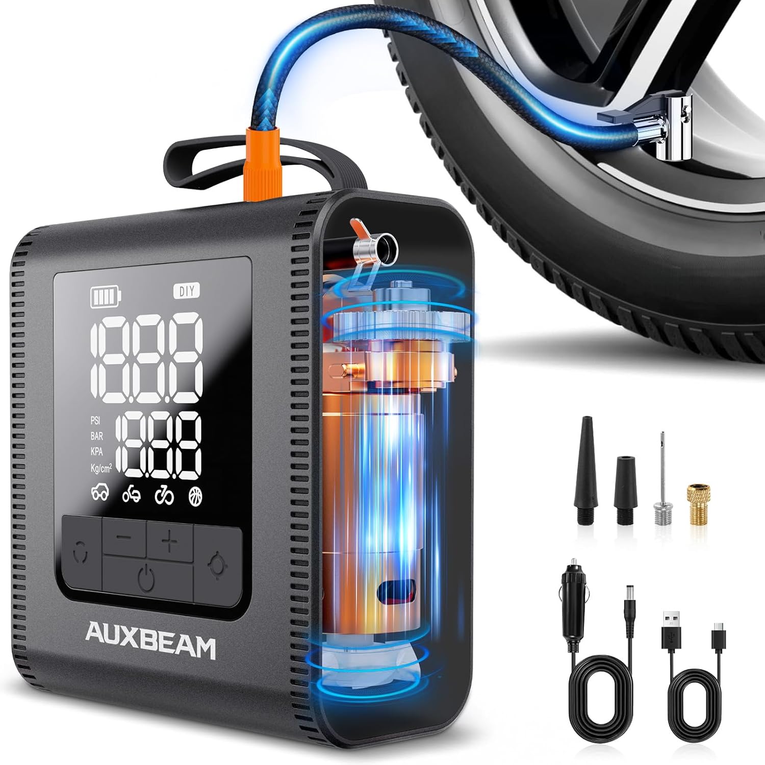 Auxbeam H4Pro Portable Air Compressor - 150PSI Rechargeable Inflator