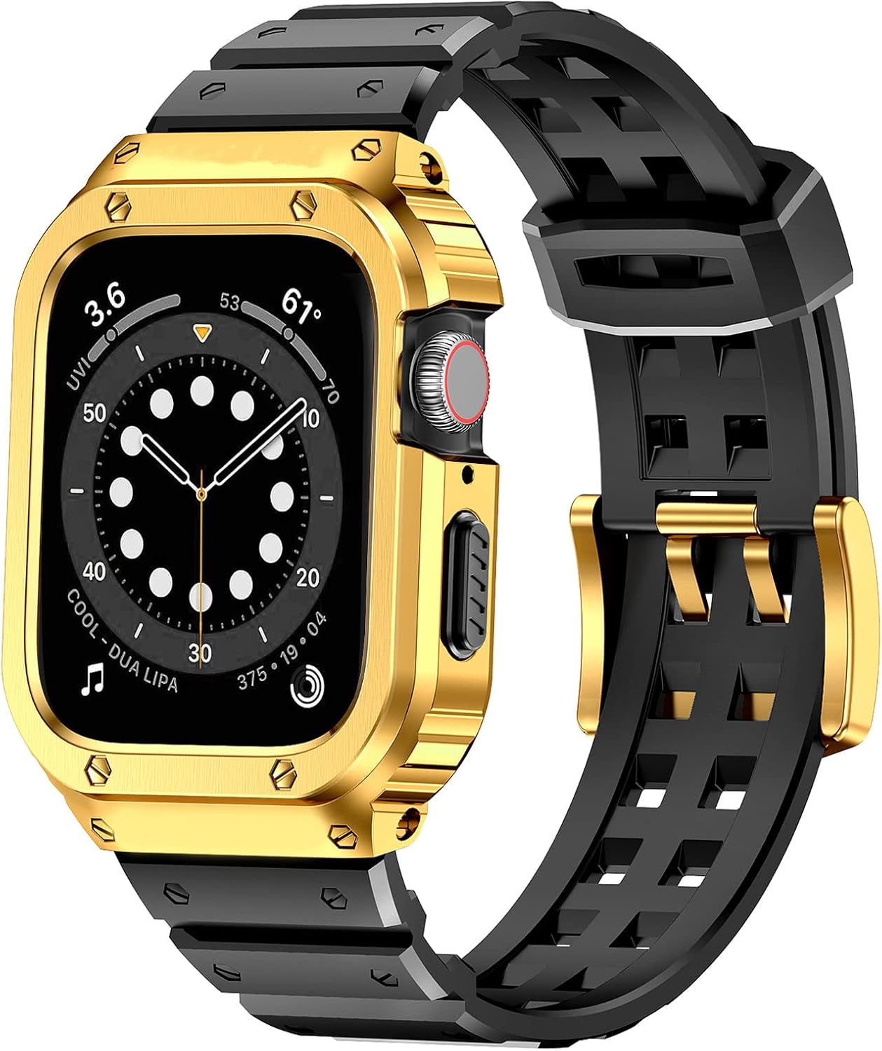 SUPLINK Metal Case and TPU Band for Apple Watch 9 45mm Gold