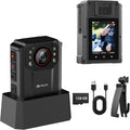 2K FHD Body Camera with Night Vision - Portable 10hr Wearable Cam