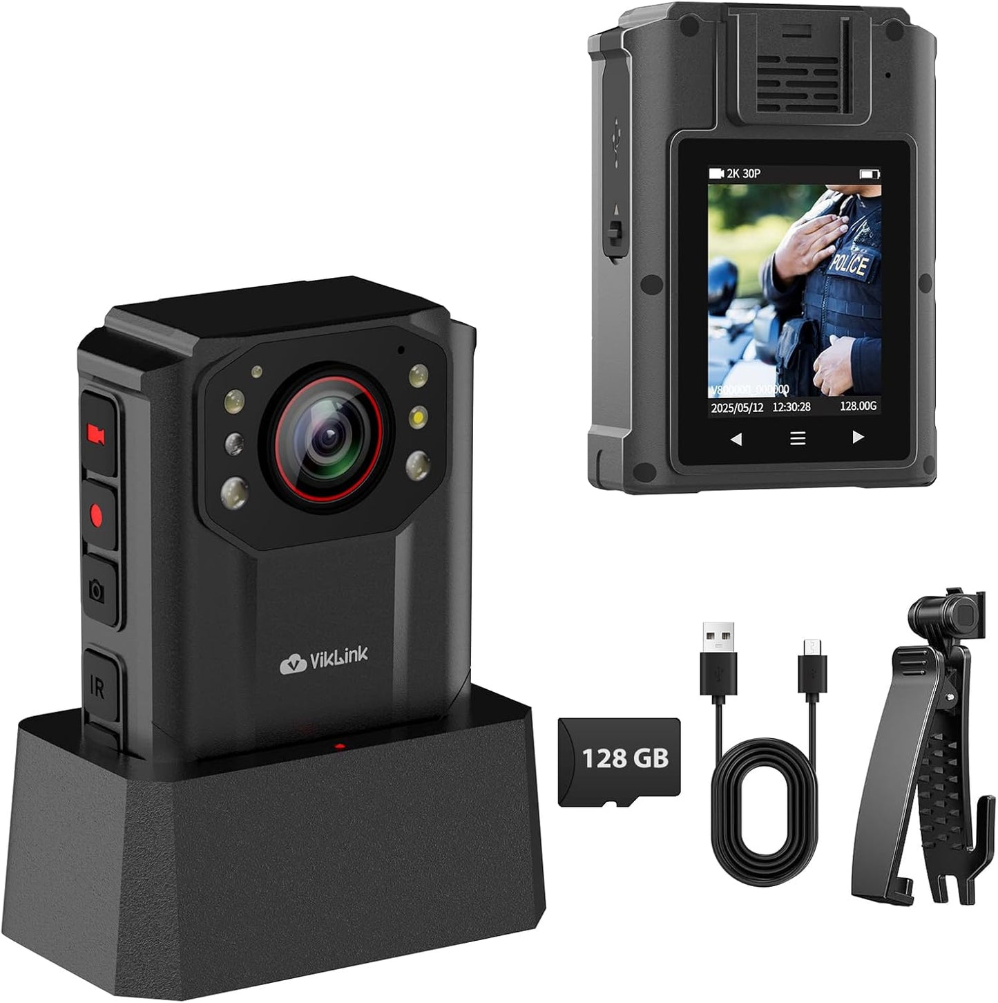 2K FHD Body Camera with Night Vision for Law Enforcement Use