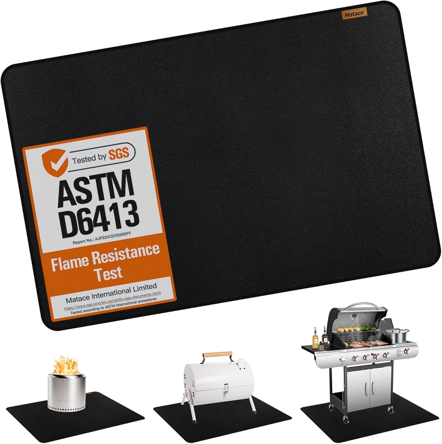 Fireproof Grease Mats for Outdoor Grill - Extra Large Protection