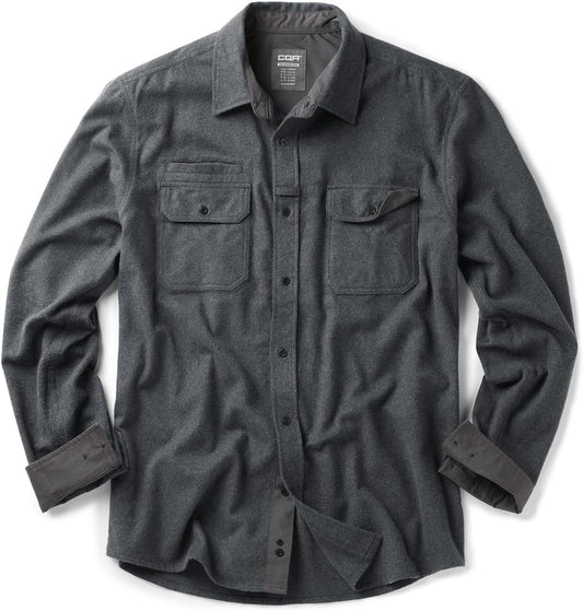 CQR Men's Cotton Flannel Shirts for Casual Outdoor Wear