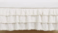 Ivory Boho Bohemian Crib Bed Skirt - Neutral Cotton Ruffle