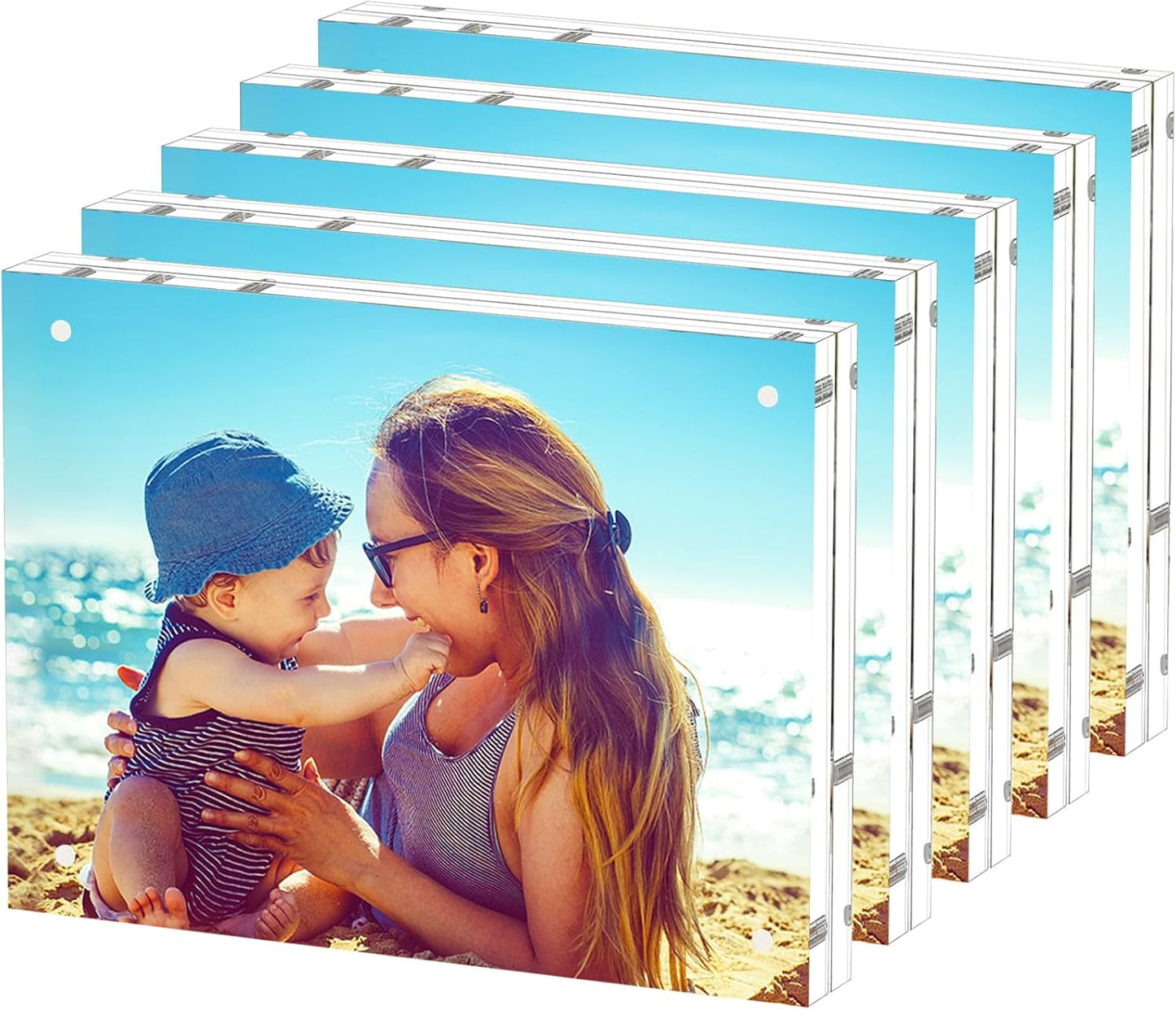 8x10 Acrylic Picture Frames - Modern Double Sided Display