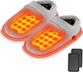 Heated Slippers Foot Warmer for Men & Women - Upgraded 4000mAh Battery
