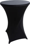 Highboy Cocktail Table Cover | Stretch Spandex | Elegant Black | 30-32'' Dia x 42''