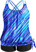 Plus Size Two Piece Tankini Swimsuit - Tummy Control Tankini Set