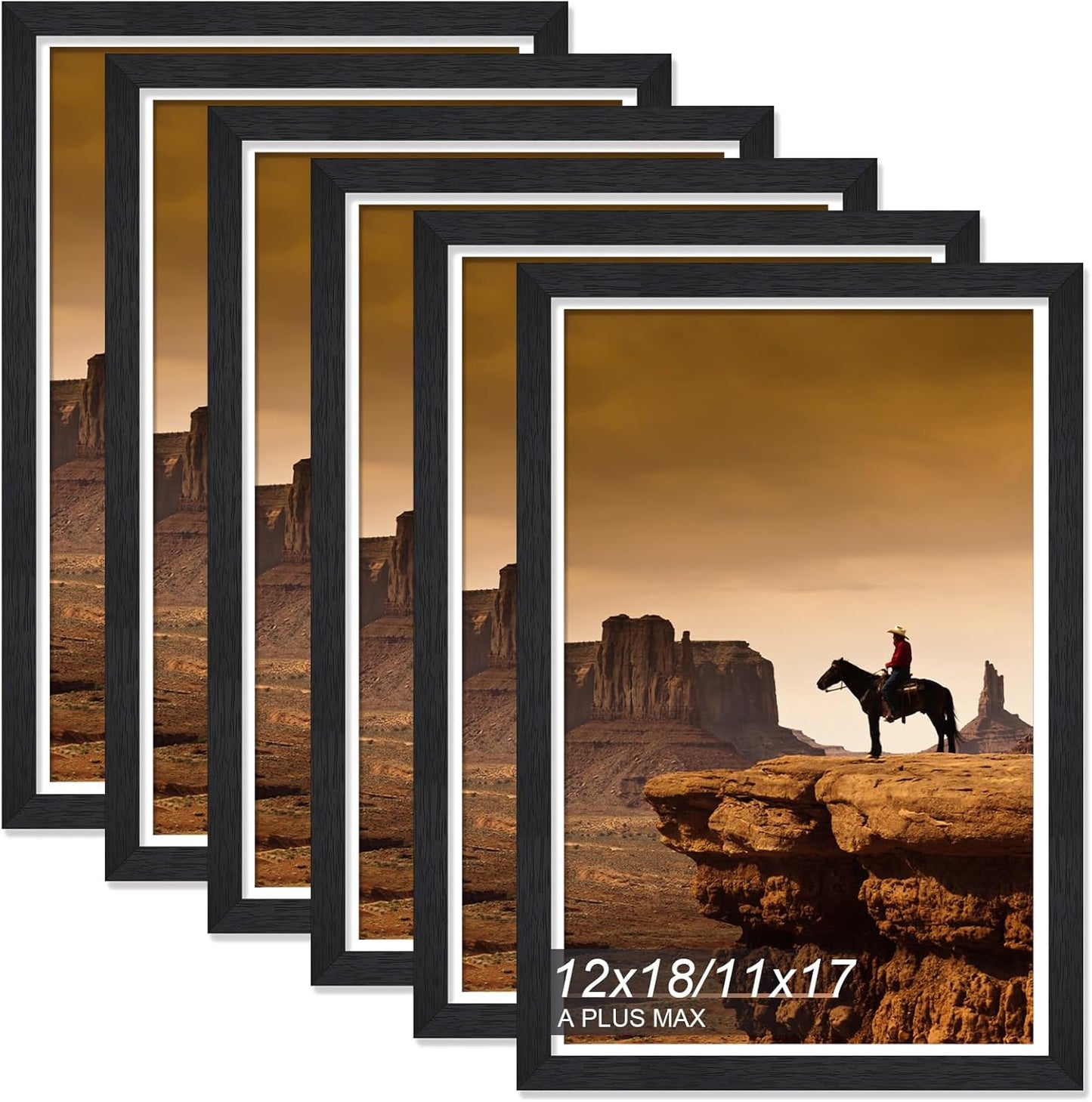 12x18 Picture Frame Set of 6 by A PLUS MAX for Stunning Displays